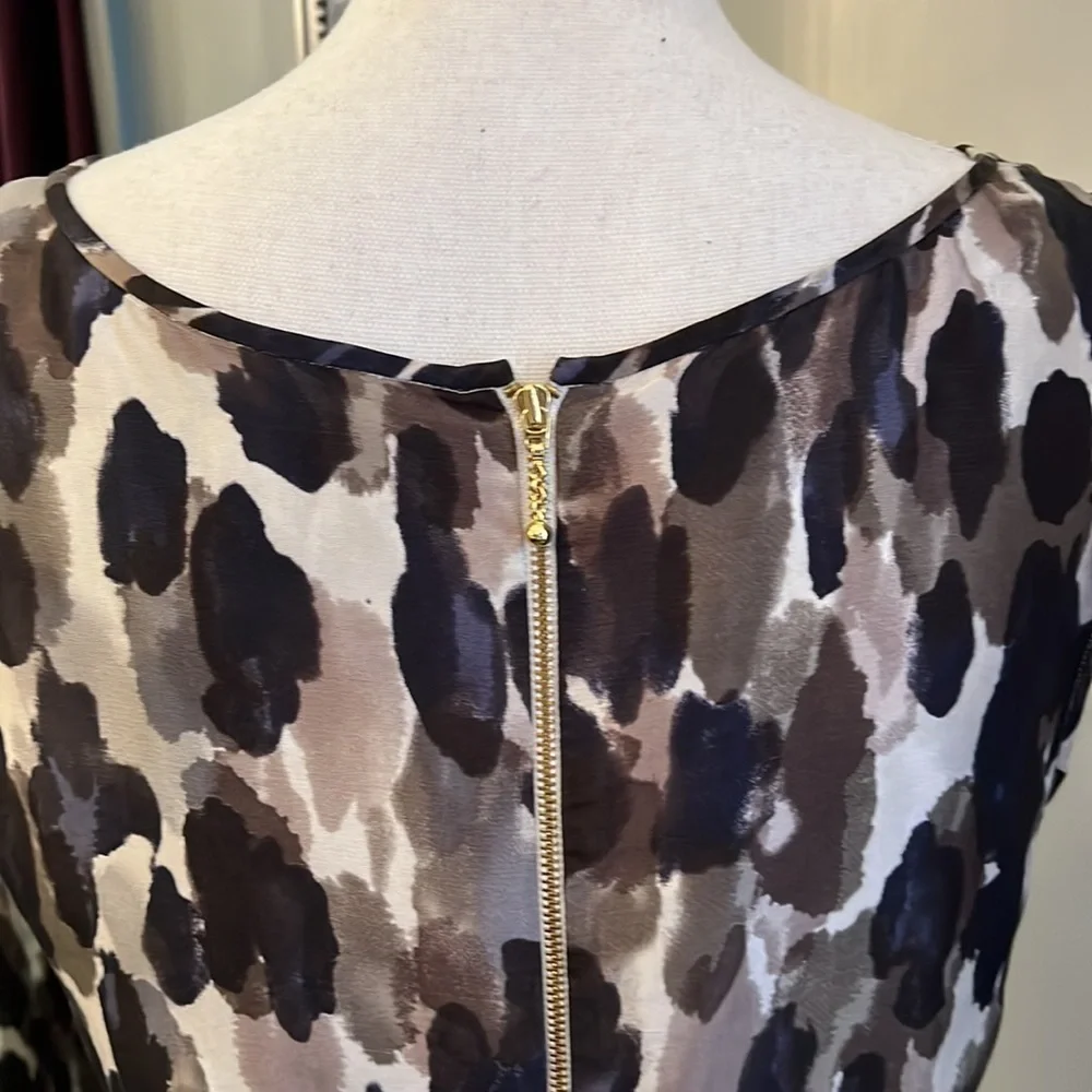 Kate Spade Black and White Watercolor Sheath Dress Size 8